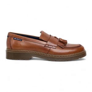 Ben Sherman Herren-Slipper aus hellbraunem Leder mit Quasten - Dudley