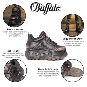 Buffalo Damen Vintage Braune Chunky Plateau-Sneaker - 1339-14-VNTG