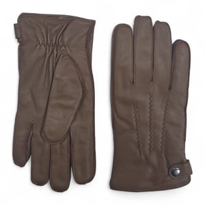 Herren-Winterhandschuhe aus hellbraunem italienischem Leder mit warmem Wollfutter, ideal zum Radfahren, Autofahren und für Freizeitaktivitäten.