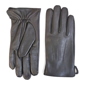 Braune Herrenhandschuhe aus italienischem Leder mit warmem Wollfutter, ideal für Winter, Reiten und Autofahren.