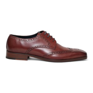 Antique Rogue Herren-Oxford-Derby-Brogue aus burgunderrotem Leder - Luca