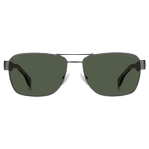 Hugo Boss – Sonnenbrille in mattem Ruthenium in dunklem Havanna-Grün