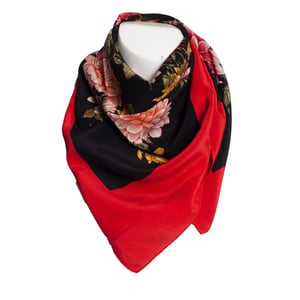 Gucci-Schal mit Blumenmuster und rotem Rand