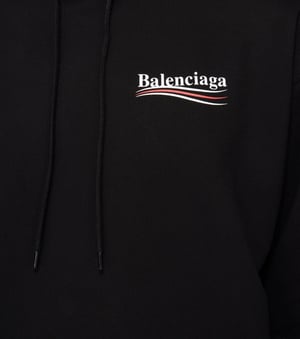 Balenciaga – Schwarzer Kapuzenpullover mit bedrucktem Logo
