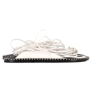 Flache Sandalen zum Binden von Ann Demeulemeester aus weißem Leder
