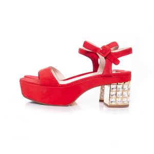 Miu Miu Kristallverzierte Plateau-Sandalen