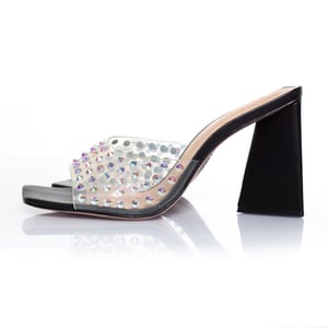 Schutz Plexiglas-Mules mit Strasssteinen
