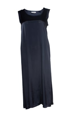 JIL SANDER blaues Kleid mit rohen Kanten