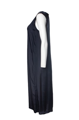 JIL SANDER blaues Kleid mit rohen Kanten