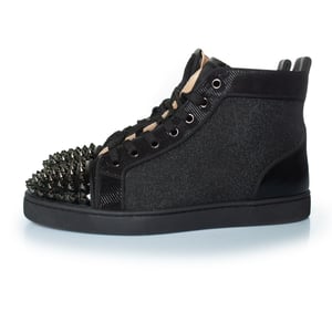 Christian Louboutin Glitzer-Sneaker mit hohem Schaft und Nieten