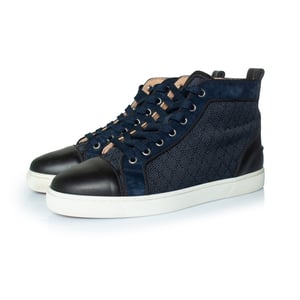 Christian Louboutin blaue gewebte High-Top-Sneaker
