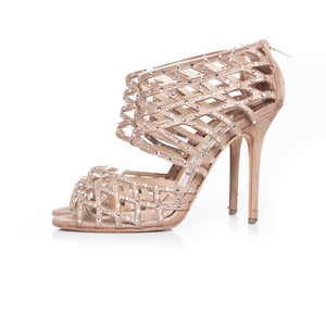 Jimmy Choo Sandalen mit lasergeschnittenem Strassbesatz und Käfigdesign
