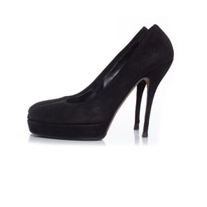 Gucci Plateau-Pumps aus schwarzem Wildleder