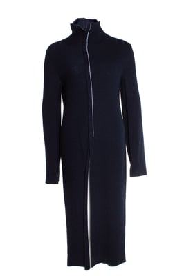 JIL SANDER Woll-Turtleneck-Kleid in Blau