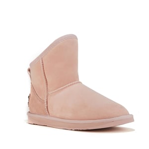 Gemütliche, extra kurze rosa Stiefel