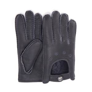 Motorradhandschuhe aus Leder, Graphit