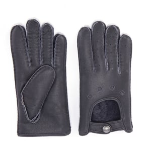 Motorradhandschuhe aus Leder, Graphit
