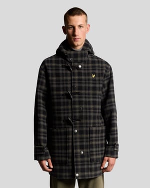 Lyle & Scott Modularer Tartan-Dufflecoat - Schwarz