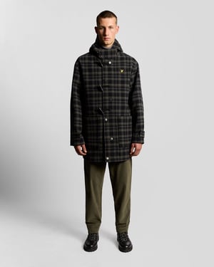 Lyle & Scott Modularer Tartan-Dufflecoat - Schwarz