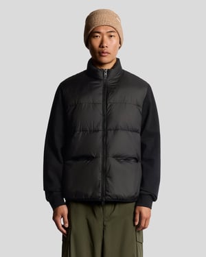 Lyle & Scott Hybrid-Steppjacke – Schwarz