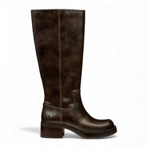 Windsorsmith Damen-Reitstiefel aus espressobraunem Kunstleder, kniehoch - Technik