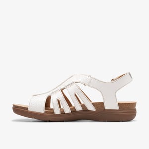 April Belle White Leather Sandalen