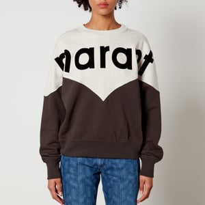 Damen Isabel Marant Étoile Houston Bi-Colour Logo Sweatshirt in Braun/Weiß