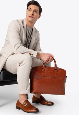 Wittchen Herren-Laptoptasche, 16 Zoll, Kunstleder, Braun, Öko-Leder