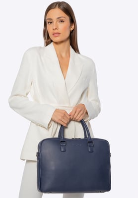 Wittchen Herren-Laptoptasche, 16 Zoll, Kunstleder, Marineblau, Öko-Leder