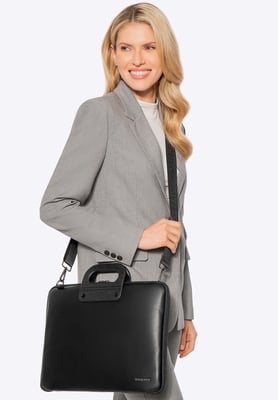 Wittchen Herren-Laptoptasche (15 Zoll) aus Kunstleder, Schwarz