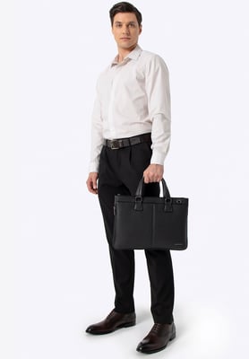 Wittchen Herren-Laptoptasche (14,5 Zoll) aus Kunstleder, Schwarz