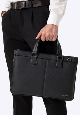 Wittchen Herren-Laptoptasche (14,5 Zoll) aus Kunstleder, Schwarz