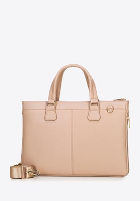 Wittchen Herren-Laptoptasche 14,5 Zoll aus Kunstleder, Beige, Beige, Öko-Leder