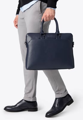 Wittchen Herren-Laptoptasche, 16 Zoll, Kunstleder, Marineblau, Öko-Leder