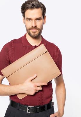 Wittchen Herren-Laptoptasche (13 Zoll) aus Kunstleder, Beige