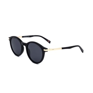 Runde Sonnenbrille mit goldenen Akzenten