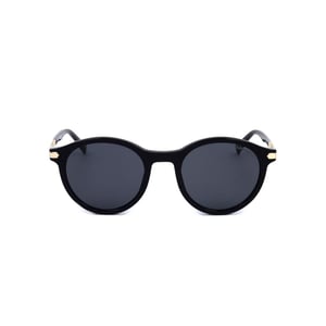 Runde Sonnenbrille mit goldenen Akzenten