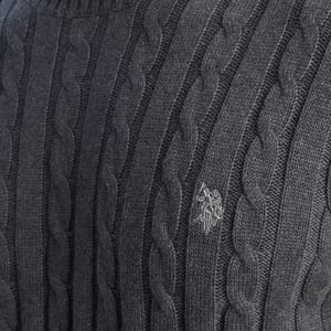 Herren Rundhals-Pullover mit Zopfmuster US40173042
