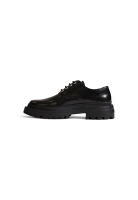 Schnür-Oxford-Schuhe Schwarz Lackleder