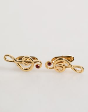 Goldene musikalische Note Metall Messing Pin Herren Accessoire Manschettenknöpfe