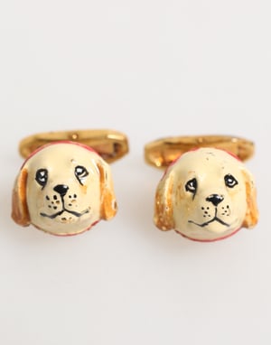 Messing Goldfarbene Hundewelpen Herrenaccessoires Manschettenknopf