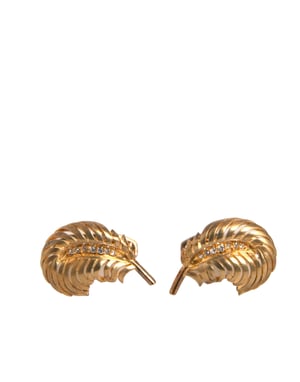 Gold 925 Sterlingsilber Kristallblatt Manschettenknopf