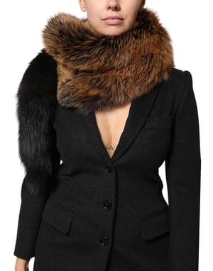 Braun-Roter Fuchs Pelz Halswärmer Cashmere Schal