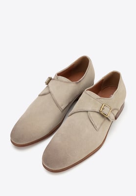 Wittchen Herren-Monk-Schuhe aus beigefarbenem Wildleder