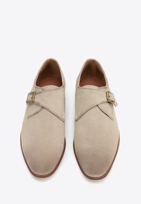Wittchen Herren-Monk-Schuhe aus beigefarbenem Wildleder