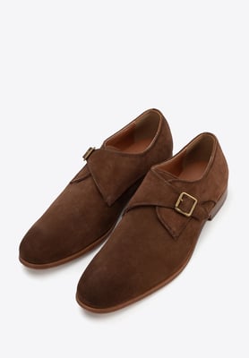Wittchen Herren-Monk-Schuhe aus dunkelbraunem Wildleder