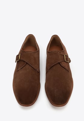 Wittchen Herren-Monk-Schuhe aus dunkelbraunem Wildleder