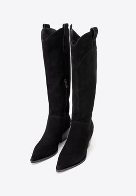 Wittchen Damen-Cowboystiefel aus schwarzem Wildleder