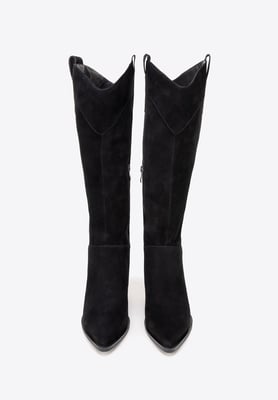 Wittchen Damen-Cowboystiefel aus schwarzem Wildleder