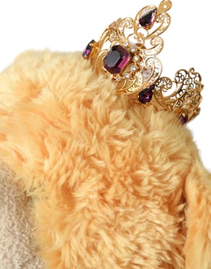 Brauner Teddybär Goldene Kristallkrone Haarband Diadem